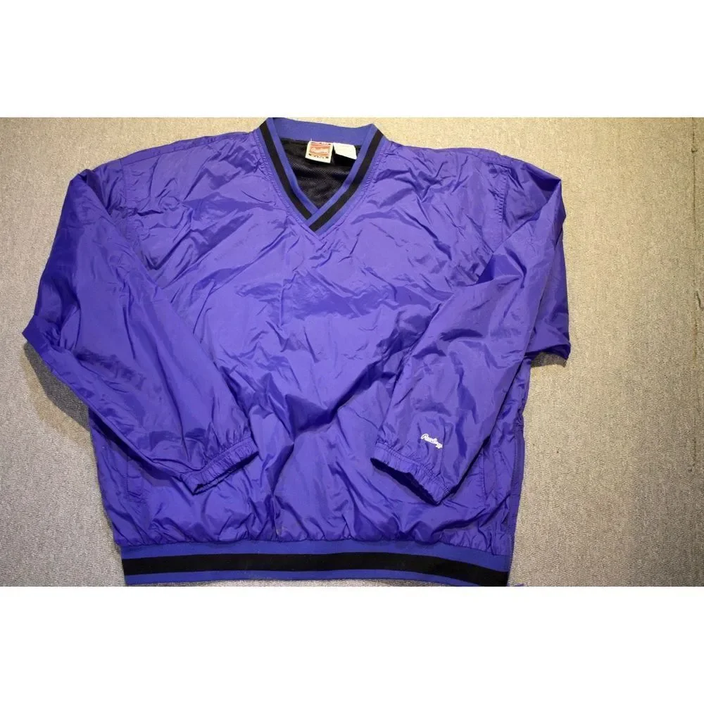 Vintage Rawlings Blue/Black Windbreaker - Size XL Pullover